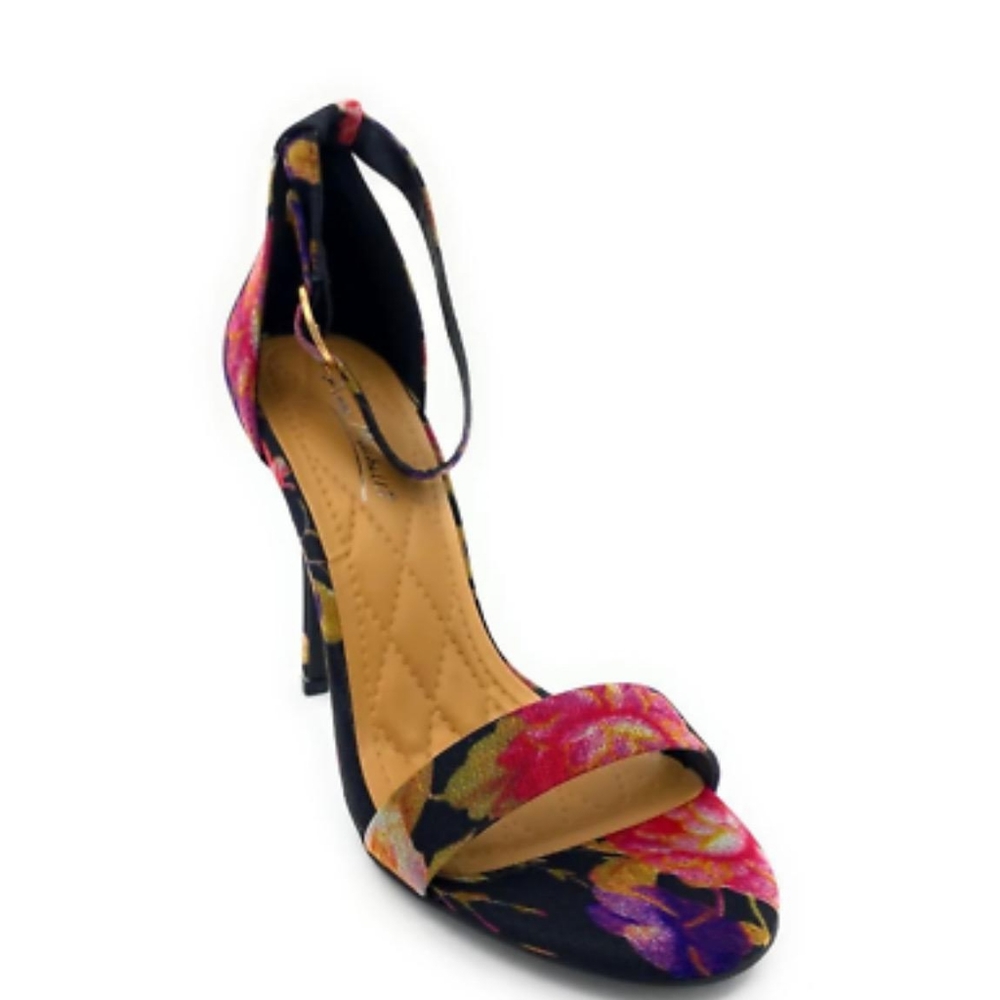 Anne Michelle Girltalk-24M Floral Open Toe Heels- Size 8